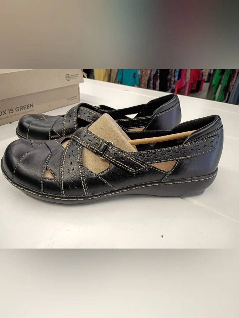 Clarks Black Leather Ashland Spin Q Black Loafers
